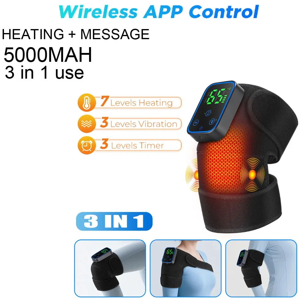 Electric Shoulder /Knee Massager Heating Pad Vibration Massage Support Belt Shoulder /Knee Thermal Brace